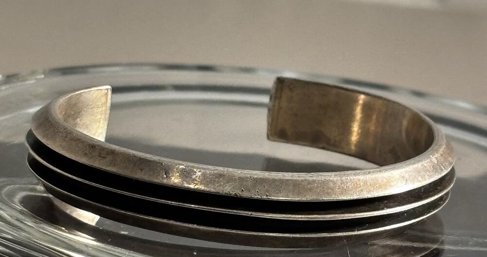 Tom Hawk Style Navajo Sterling Silver 10mm 3 Channel Rail Cuff BRACELET 6.5”/33g